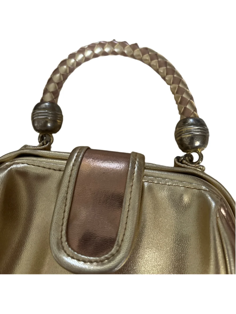 Women's Linea & Milano Gold and Bronze Satchel Handbag, One Size